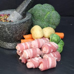 15 Sausages wrapped in Bacon. ORDER BEFORE 12TH DECEMBER. COLLECT FROM 16TH DECEMBER TO XMAS EVE