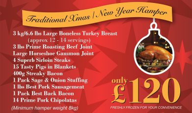 £120 Family Christmas Hamper - Order before 12th December. Collect from 16th December to Xmas Eve